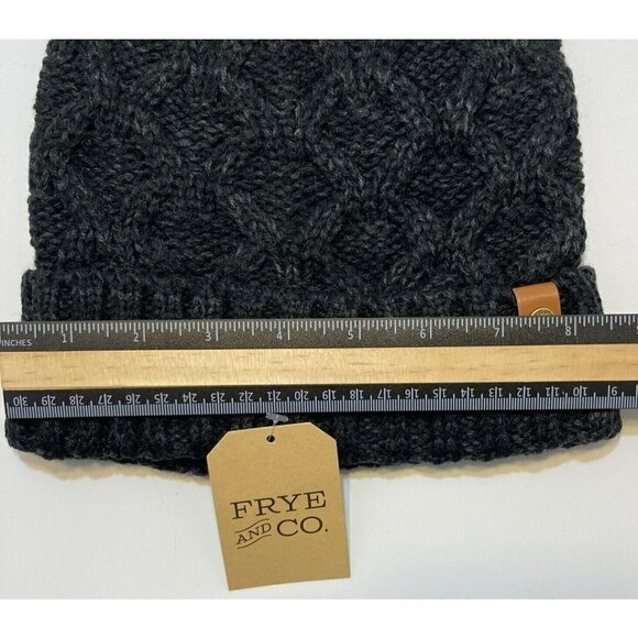 Frye & Co NWT Unisex Charcoal Rib Knit  Beanie w/ Cuff Hat Cap-OSFM-MSRP-$28 - Picture 7 of 12